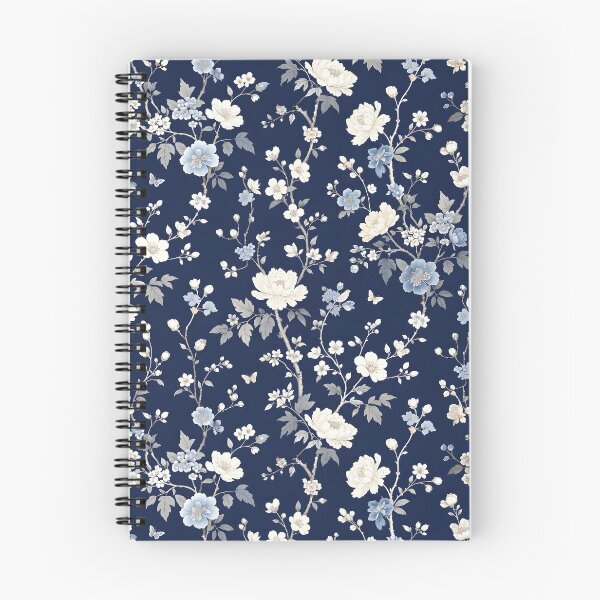 Item preview, Midnight Blue Chinoiserie Floral Pattern – Elegant Vintage Botanical Design designed and sold by Hashola Designs.