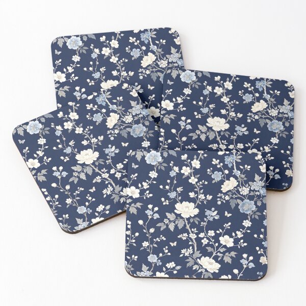 Item preview, Midnight Blue Chinoiserie Floral Pattern – Elegant Vintage Botanical Design designed and sold by Hashola Designs.