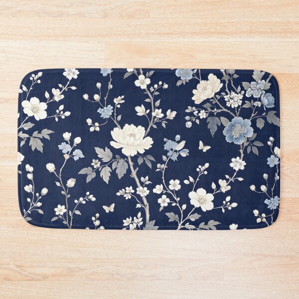 Item preview, Midnight Blue Chinoiserie Floral Pattern – Elegant Vintage Botanical Design designed and sold by Hashola Designs.