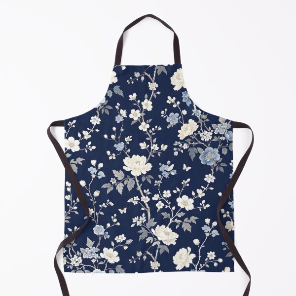 Item preview, Midnight Blue Chinoiserie Floral Pattern – Elegant Vintage Botanical Design designed and sold by Hashola Designs.