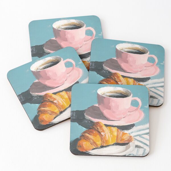 Item preview, Morning Bliss with Croissant & Coffee Cup designed and sold by Venon28.