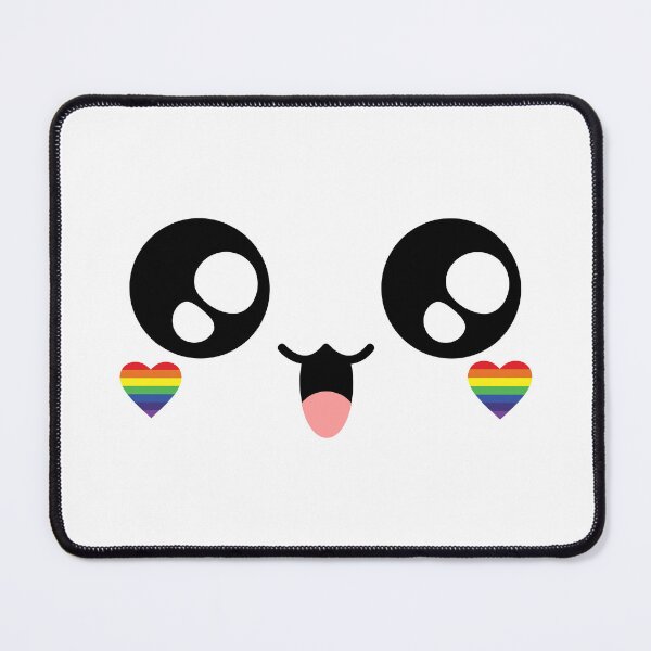 Item preview, Cute kawaii happy rainbow heart cheeks face designed and sold by BlushyPrint.