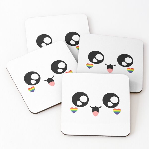 Item preview, Cute kawaii happy rainbow heart cheeks face designed and sold by BlushyPrint.