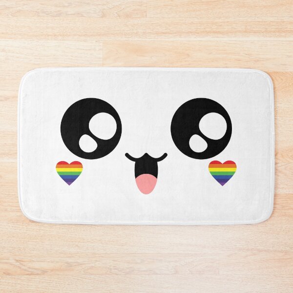 Item preview, Cute kawaii happy rainbow heart cheeks face designed and sold by BlushyPrint.