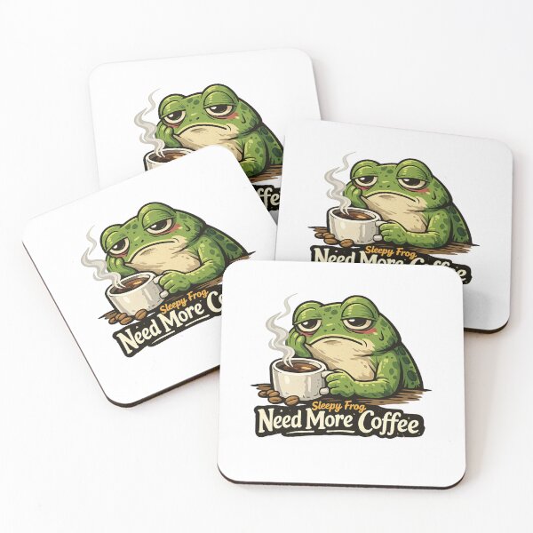 Item preview, Sleepy Frog Needs More Coffee designed and sold by FroggyOnly.
