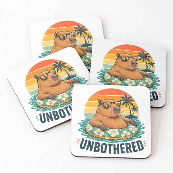 Item preview, Unbothered – Relax Capybara Tropical Retro designed and sold by TelaMental.