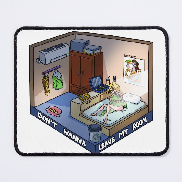 Item preview, Don’t Wanna Leave My Room – Cute Introvert Girl with Snake designed and sold by Pen-tacle84.
