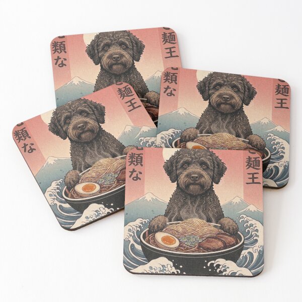 Item preview, Funny Lagotto Romagnolo Japanese Ramen Noodles Vintage Kanagawa Wave designed and sold by FurryHavenPH.