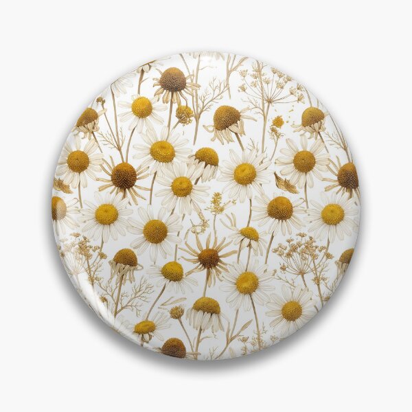 Item preview, Rustic Chamomile Harvest: Seamless Botanical Pattern of Fresh and Dried Flowers designed and sold by VibranPalette.