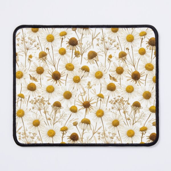 Item preview, Rustic Chamomile Harvest: Seamless Botanical Pattern of Fresh and Dried Flowers designed and sold by VibranPalette.