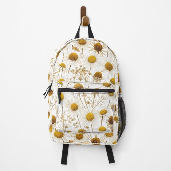 Item preview, Rustic Chamomile Harvest: Seamless Botanical Pattern of Fresh and Dried Flowers designed and sold by VibranPalette.