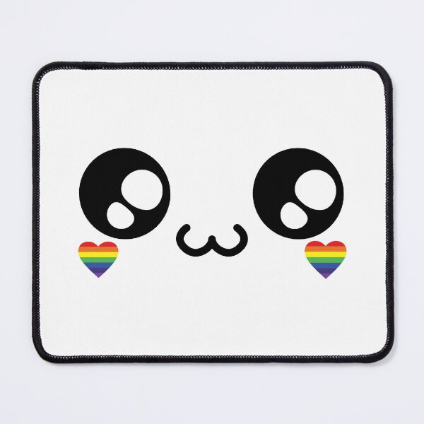 Item preview, Cute kawaii owo rainbow heart cheeks face designed and sold by BlushyPrint.