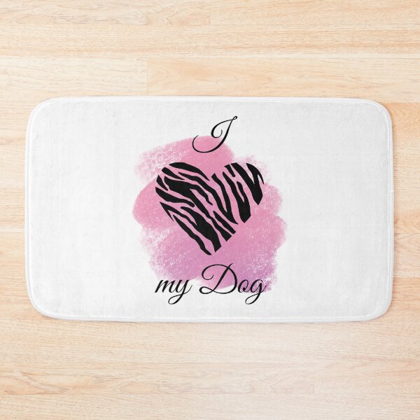 Item preview, I Love my Dog Zebra Print Heart with Pink Background designed and sold by JeweledDesigns.