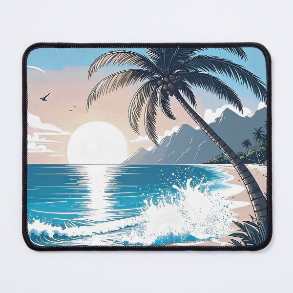 Item preview, Palm tree on the sunset beach designed and sold by Creative Visualize.