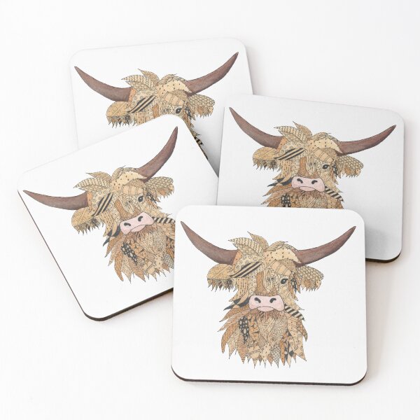 Item preview, Highland Cow Illustration | Doodle-Dusted Highland Cow designed and sold by WhiskyArt.