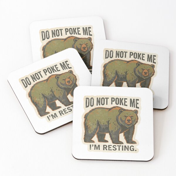 Item preview, Grumpy Resting Bear - Do Not Poke Me - Vintage Sticker  designed and sold by Mr. Pawsome.