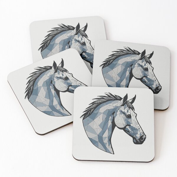 Item preview, Blue Geometric Horse – Modern Animal Art designed and sold by Tklezardesigns.