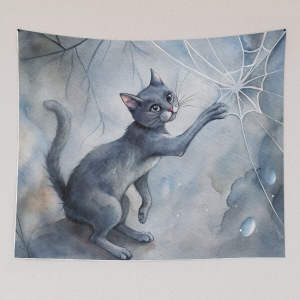 Item preview, Curious Cat & Spider Web designed and sold by Angellacelin.