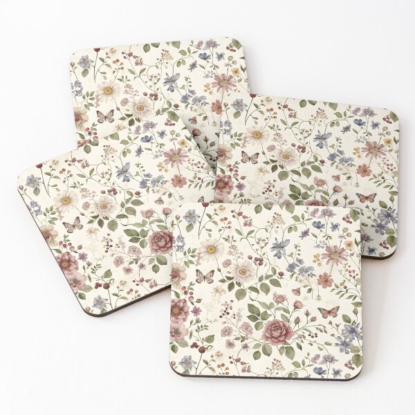 Item preview, Vintage Wildflower Garden Pattern – Romantic Cottagecore Floral Design designed and sold by Hashola Designs.