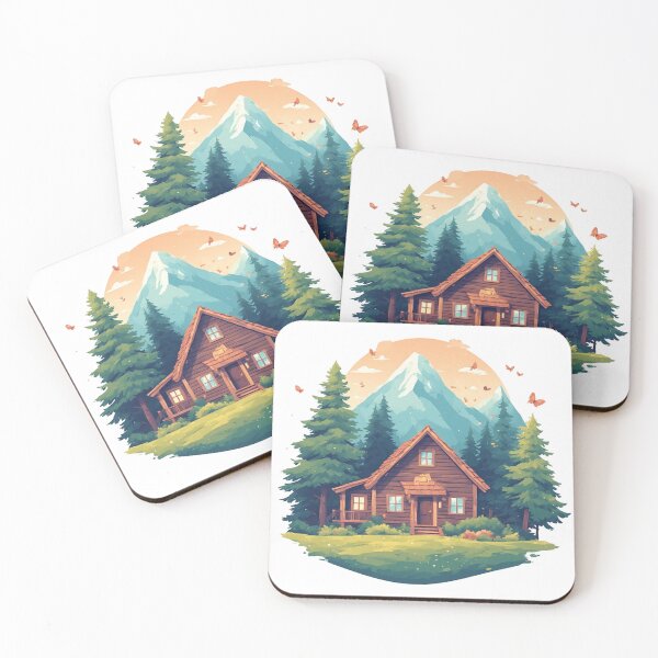 Item preview, Cozy Cabin in Mountain Forest designed and sold by sanorastyle.