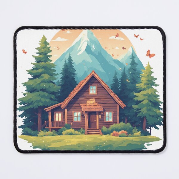 Item preview, Cozy Cabin in Mountain Forest designed and sold by sanorastyle.