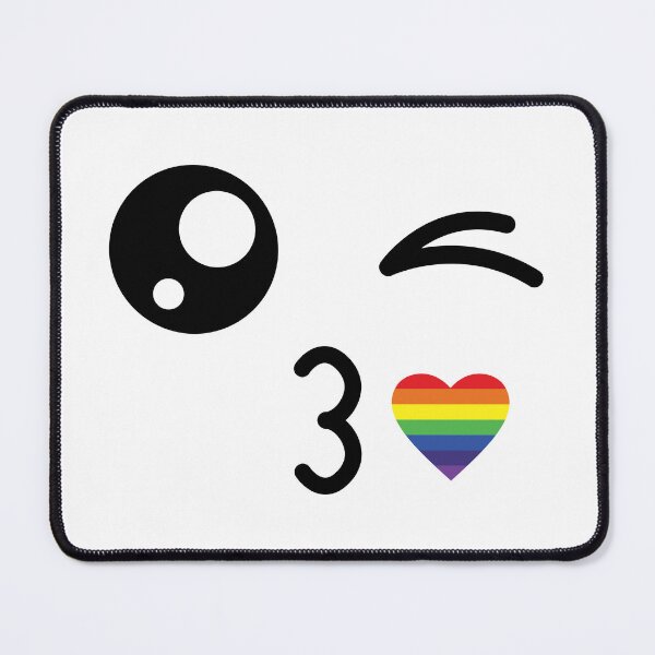 Item preview, Cute kawaii winky rainbow kiss face designed and sold by BlushyPrint.