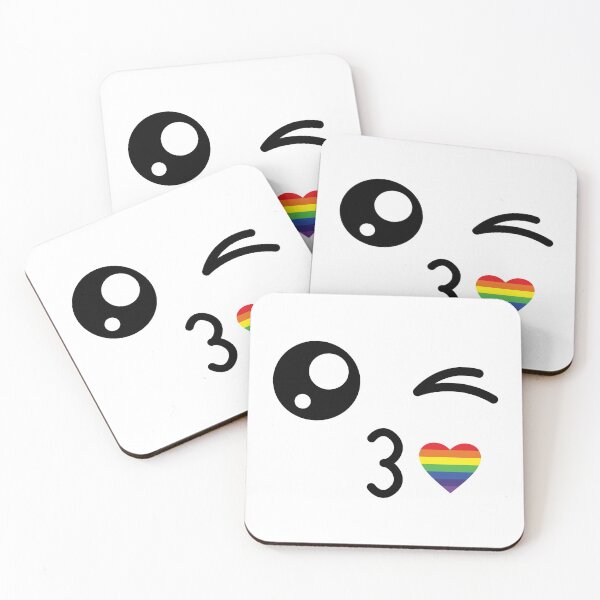 Item preview, Cute kawaii winky rainbow kiss face designed and sold by BlushyPrint.