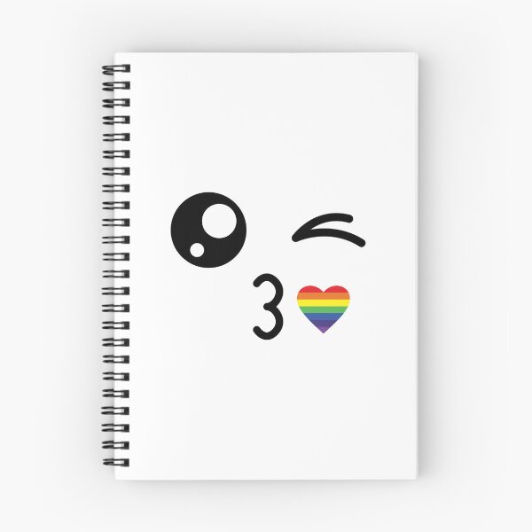 Item preview, Cute kawaii winky rainbow kiss face designed and sold by BlushyPrint.