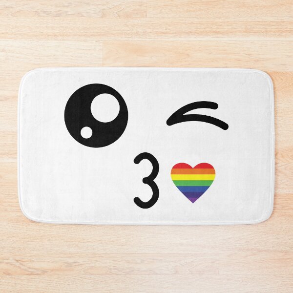 Item preview, Cute kawaii winky rainbow kiss face designed and sold by BlushyPrint.