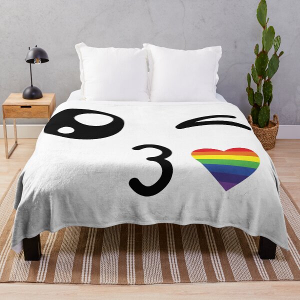 Item preview, Cute kawaii winky rainbow kiss face designed and sold by BlushyPrint.