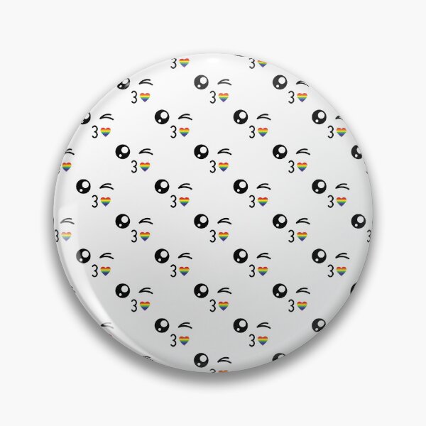 Item preview, Cute kawaii winky rainbow kiss face pattern designed and sold by BlushyPrint.