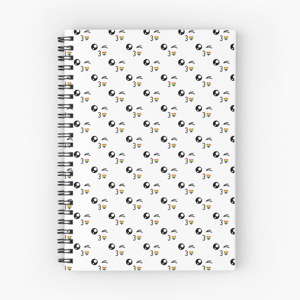 Item preview, Cute kawaii winky rainbow kiss face pattern designed and sold by BlushyPrint.