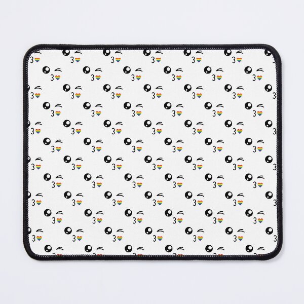 Item preview, Cute kawaii winky rainbow kiss face pattern designed and sold by BlushyPrint.