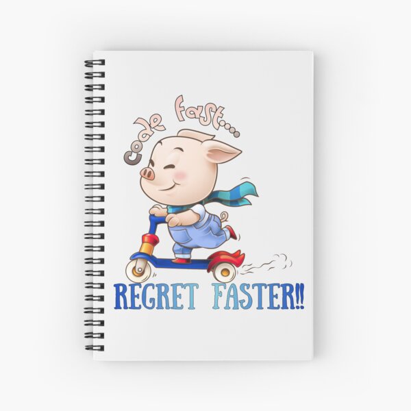 Artikelvorschau, Schnell programmieren, schneller bereuen – Lustiges Programmierer-Shirt – Meme für introvertierte Entwickler mit niedlichem Schweine-Roller-Humor entworfen und verkauft von Yesss-Mau.