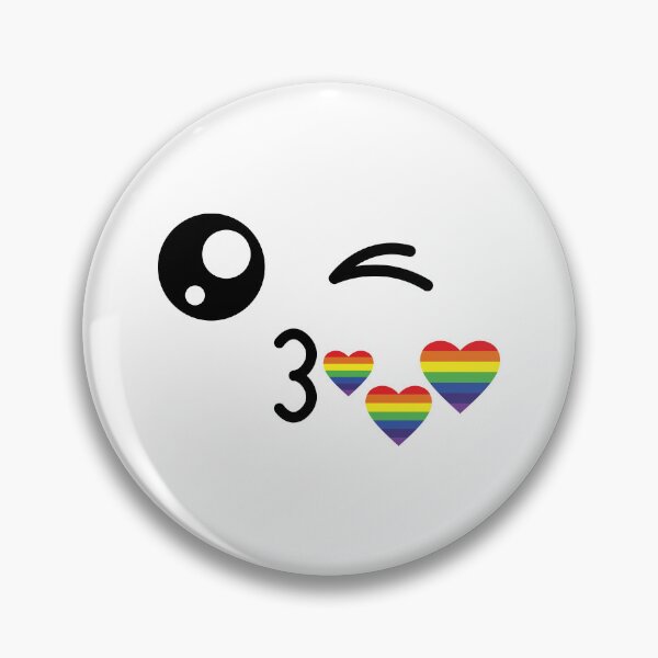 Item preview, Cute kawaii winky rainbow kisses face designed and sold by BlushyPrint.