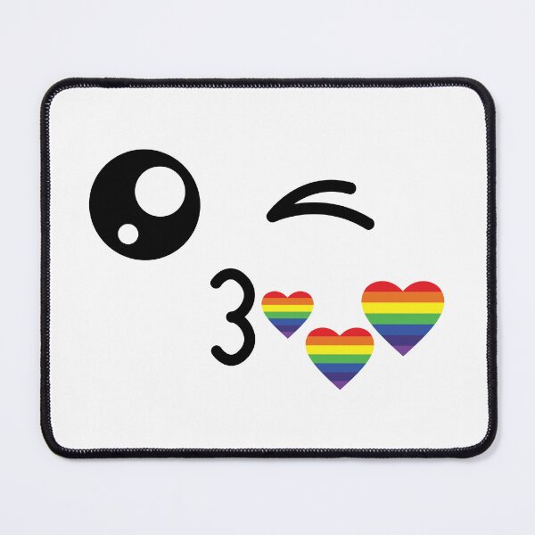 Item preview, Cute kawaii winky rainbow kisses face designed and sold by BlushyPrint.