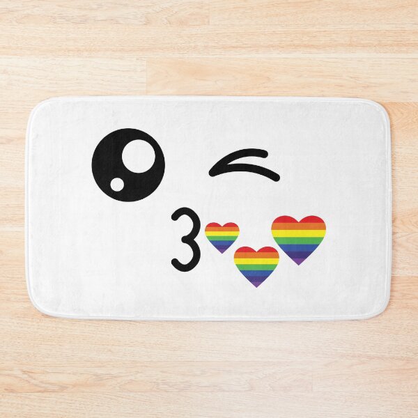 Item preview, Cute kawaii winky rainbow kisses face designed and sold by BlushyPrint.