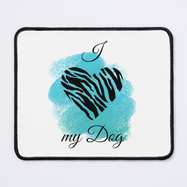 Item preview, I Love my Dog Zebra Print Heart with Teal Background designed and sold by jeweleddesigns.