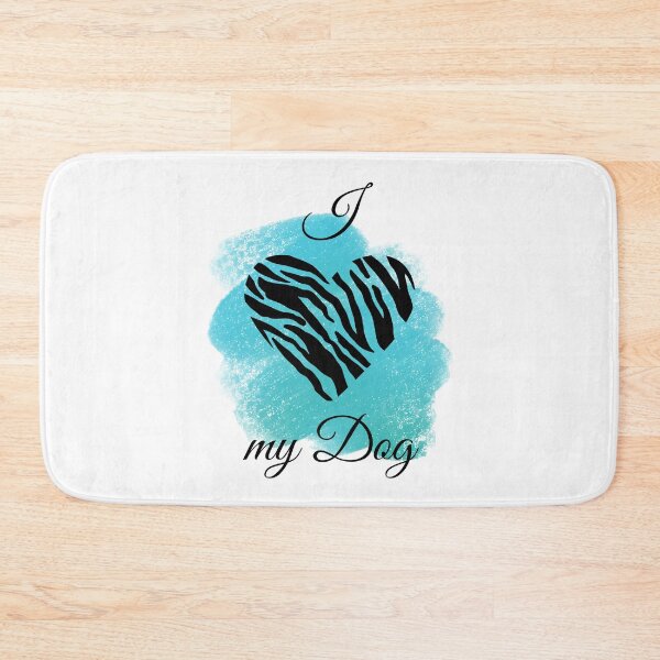 Item preview, I Love my Dog Zebra Print Heart with Teal Background designed and sold by JeweledDesigns.