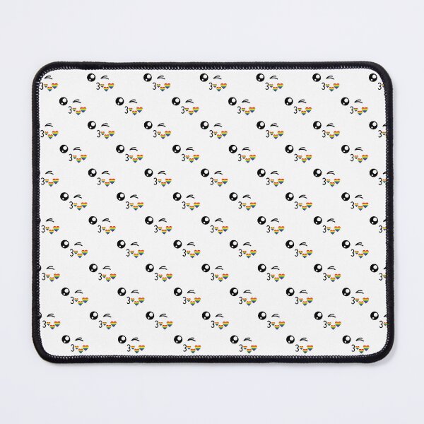 Item preview, Cute kawaii winky rainbow kisses face pattern designed and sold by BlushyPrint.