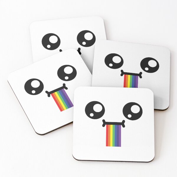 Item preview, Cute kawaii confused drooling rainbow face designed and sold by BlushyPrint.