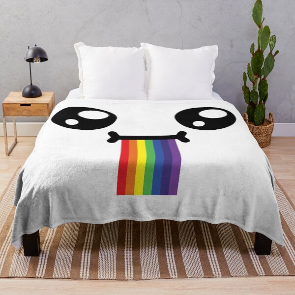 Item preview, Cute kawaii confused drooling rainbow face designed and sold by BlushyPrint.
