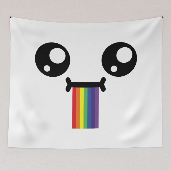Item preview, Cute kawaii confused drooling rainbow face designed and sold by BlushyPrint.
