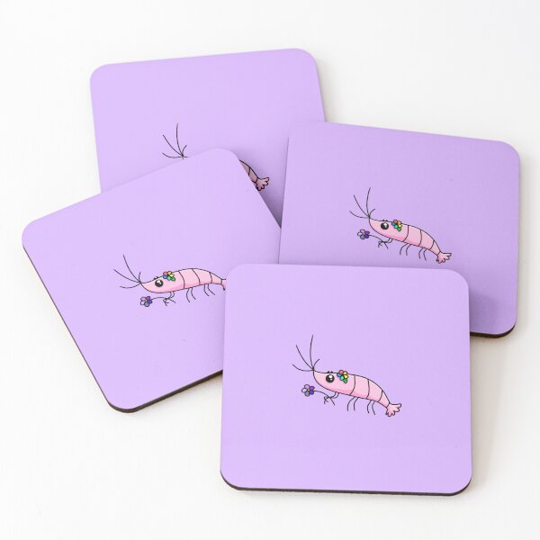 Item preview, Cute Pink Shrimp With Flowers designed and sold by ShrimpieShop.