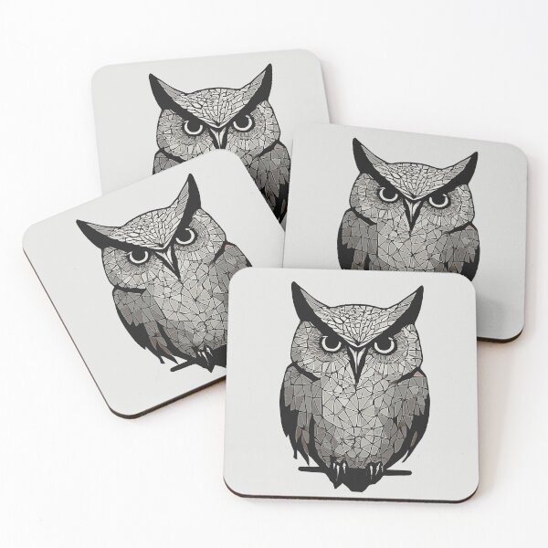 Item preview, Monochrome Geometric Owl – Modern Animal Art designed and sold by Tklezardesigns.