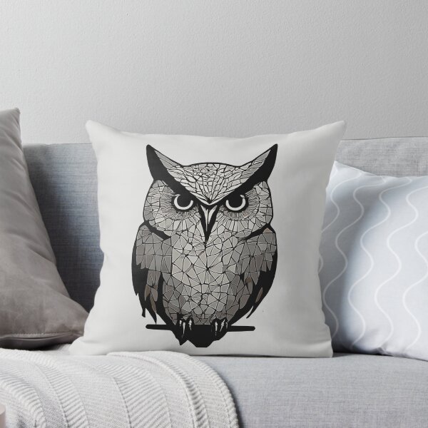 Item preview, Monochrome Geometric Owl – Modern Animal Art designed and sold by Tklezardesigns.