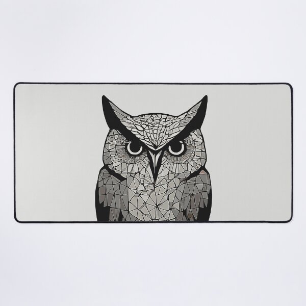 Item preview, Monochrome Geometric Owl – Modern Animal Art designed and sold by Tklezardesigns.