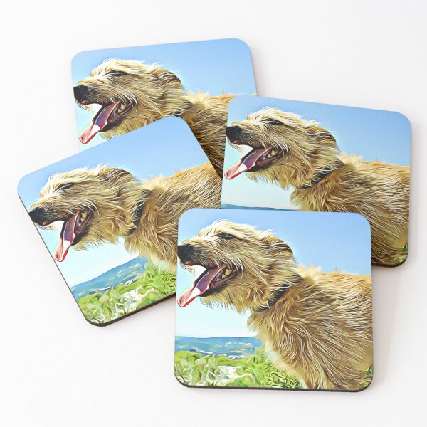 Item preview, A scruffy dog panting outdoors. designed and sold by ZoroDesign.