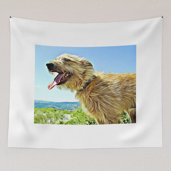 Item preview, A scruffy dog panting outdoors. designed and sold by ZoroDesign.