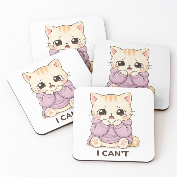 Item preview, I Can’t Cat | Cute Kawaii Aesthetic | Overwhelmed Emotional Mood Design designed and sold by The Mood Index.